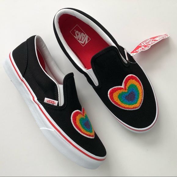 Vans Other - NEW!  VANS Classic Slip-On Rainbow Girls Shoes 6